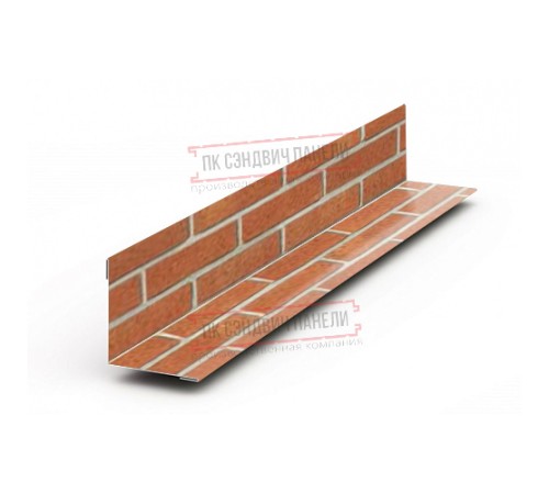 Планка угла внутреннего 115х115х2000 ECOSTEEL-Кирпич-0.5