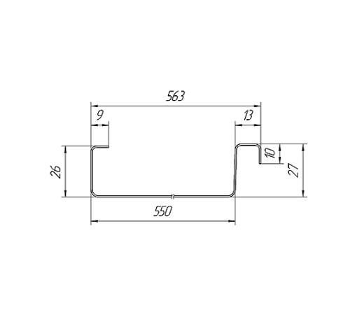 Продольно гнутый фальц гладкий 0,45 RAL 7024 Drap
