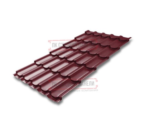 Металлочерепица Квинта плюс RAL3005 Velur-0.5
