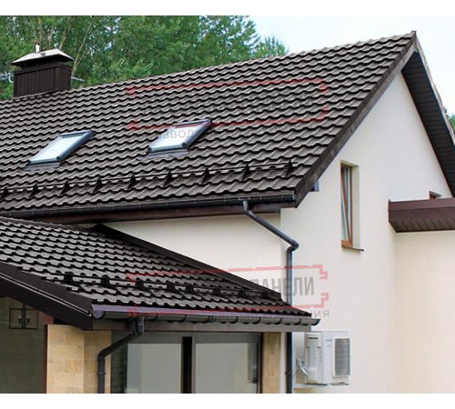 Металлочерепица Квинта плюс 3D RR32 GreenCoat PuRALMatt-0,5