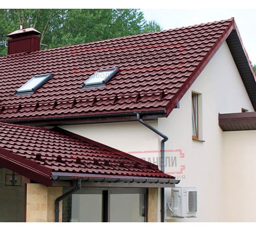 Металлочерепица Квинта плюс 3D RAL3005 Drap-0,45