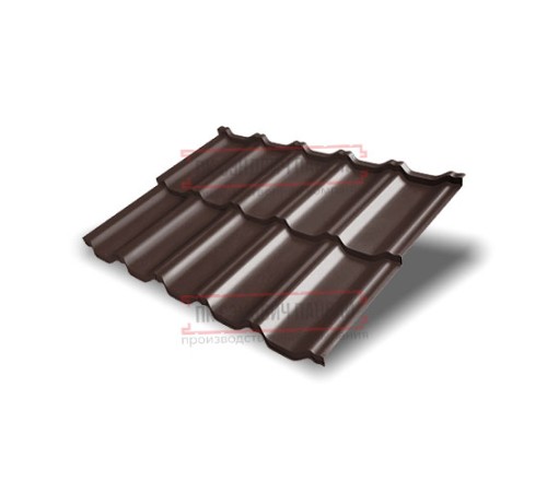 Металлочерепица модульная Квинта Uno 3D RR887 GreenСoat Pural Matt-0,5