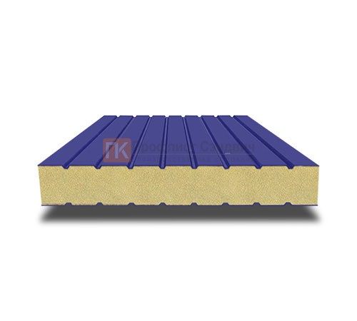 Сэндвич панели без замков с пенополиизоциануратом, ширина 1000 мм, толщина 40 мм, 0.5/0.5, RAL5002