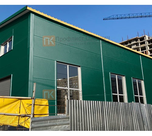 Сэндвич панели без замков с пенополиизоциануратом, ширина 1200 мм, толщина 40 мм, 0.5/0.5, RAL6005
