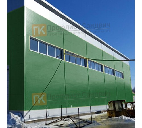 Сэндвич панели гладкие с пенополиизоциануратом, ширина 1200 мм, толщина 50 мм, 0.5/0.5, RAL6002
