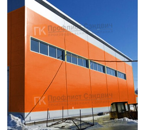 Сэндвич панели гладкие с пенополистиролом, ширина 1200 мм, толщина 20 мм, 0.5/0.5, RAL2004