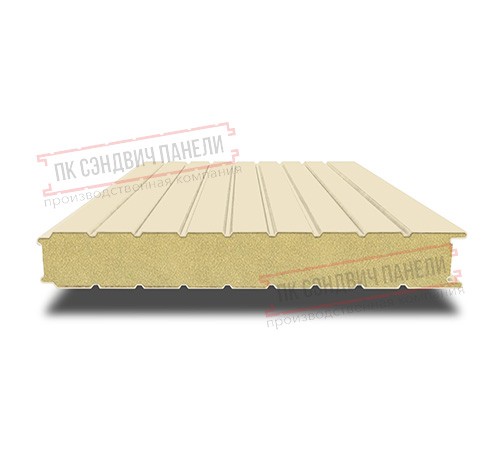 Сэндвич панели стеновые с пенополиуретаном, ширина 1000 мм, толщина 100 мм, 0.5/0.5, RAL1015