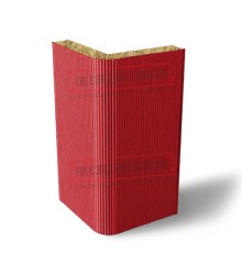 Угловая сэндвич-панель вертикальная из минеральной ваты, 0.5/0.5, ширина 1200 мм, толщина 20 мм, RAL3020