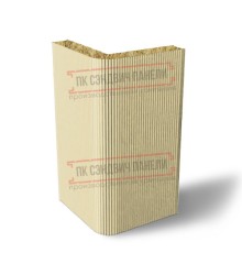 Угловая сэндвич-панель вертикальная из минеральной ваты, 0.5/0.5, ширина 1000 мм, толщина 10 мм, RAL1014