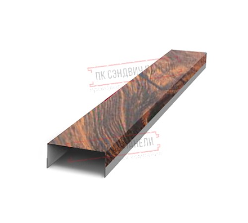 Крепежная планка верхняя Texas 0,45 Print Elite Chestnut Wood (обратная сторона серая)