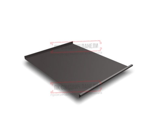 Фальц двойной стоячий 0,5 Satin RR32 темно-коричневый с пленкой на замках