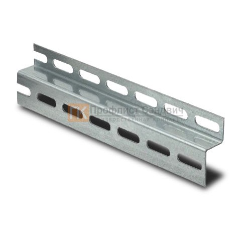 Z-образный профиль перфорированный К241 62x32x2000-3,0 мм, оцинкованный