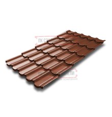 Металлочерепица Квинта плюс 3D RAL8004 Drap-0,45