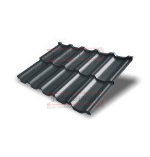 Металлочерепица модульная Квинта Uno 3D RAL7016 Velur-0,5