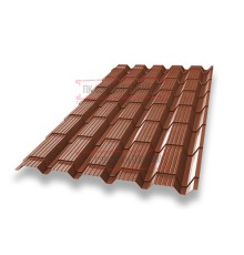 Металлочерепица Квадро профи RAL8004 Полиэстер-0,45