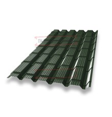 Металлочерепица Квадро профи RAL6020 Velur-0,5