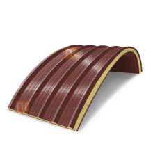 Сэндвич-панели арочные с пенополиизоциануратом, ширина 1200 мм, толщина 80 мм, 0.5/0.5, RAL3009