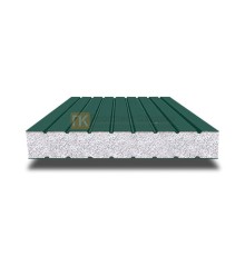 Сэндвич панели без замков с пенополистиролом, ширина 1200 мм, толщина 150 мм, 0.5/0.5, RAL 6005