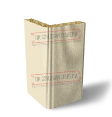 Угловая сэндвич-панель вертикальная из минеральной ваты, 0.5/0.5, ширина 1200 мм, толщина 180 мм, RAL1015