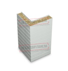 Горизонтальная угловая сэндвич-панель из минеральной ваты, ширина 1200мм, толщина 180мм, 0.5/0.5, RAL7047