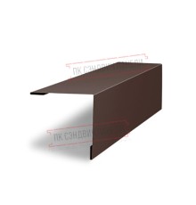 Планка завершающая 50х50 жалюзи Milan 0,5 GreenCoat Pural BT, matt RR 887 шоколадно-коричневый