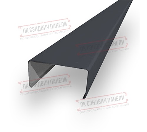 Декоративная планка П - 60х30, ПЭ, Ral 7024 - 0,5мм